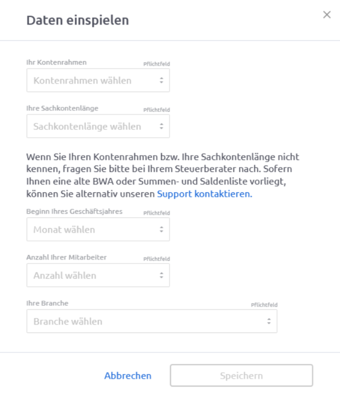 Companyon Controlling Software_Datenimport_ Sachkontenlänge