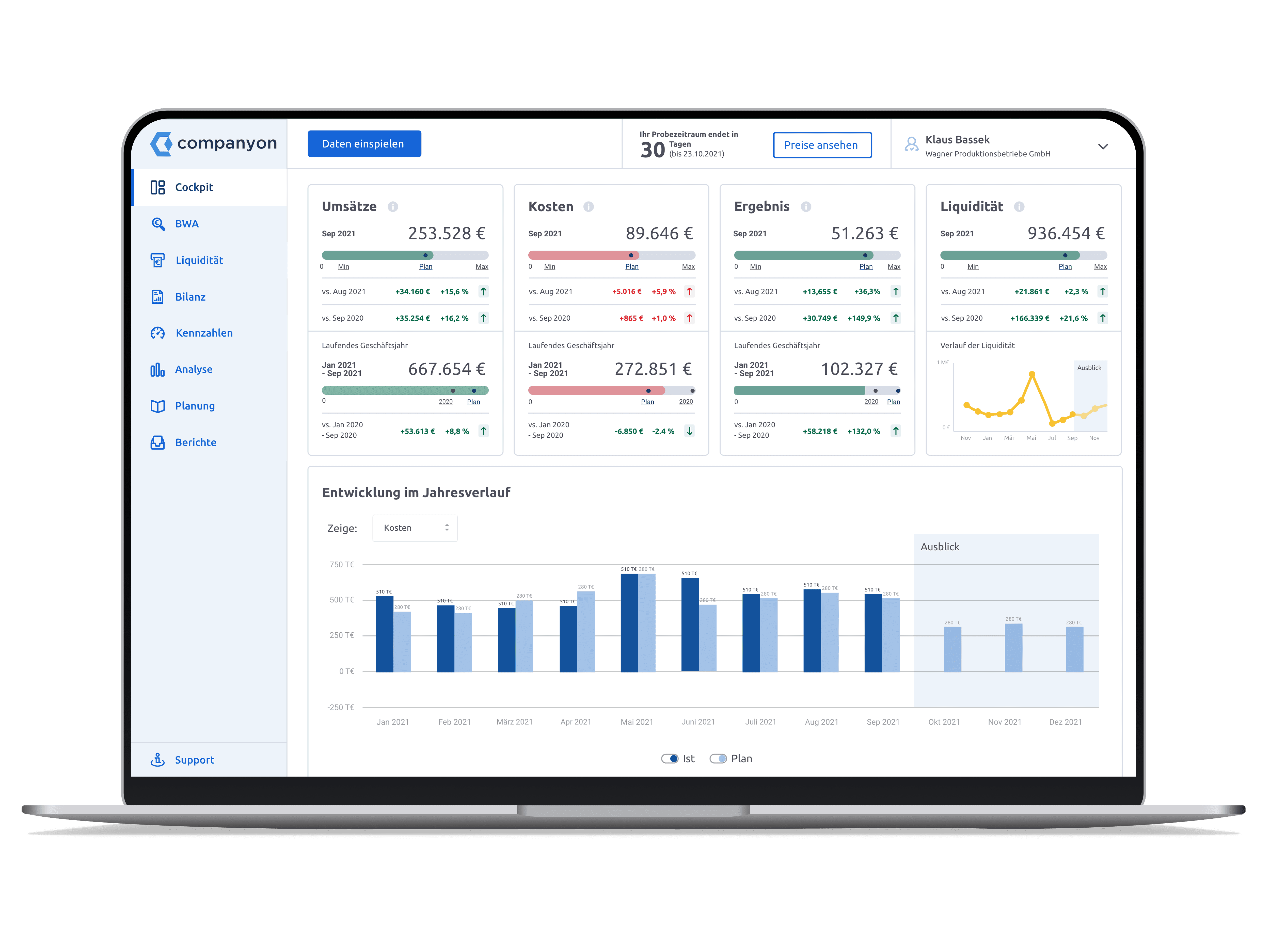 Companyon Controlling Software _ Cockpit