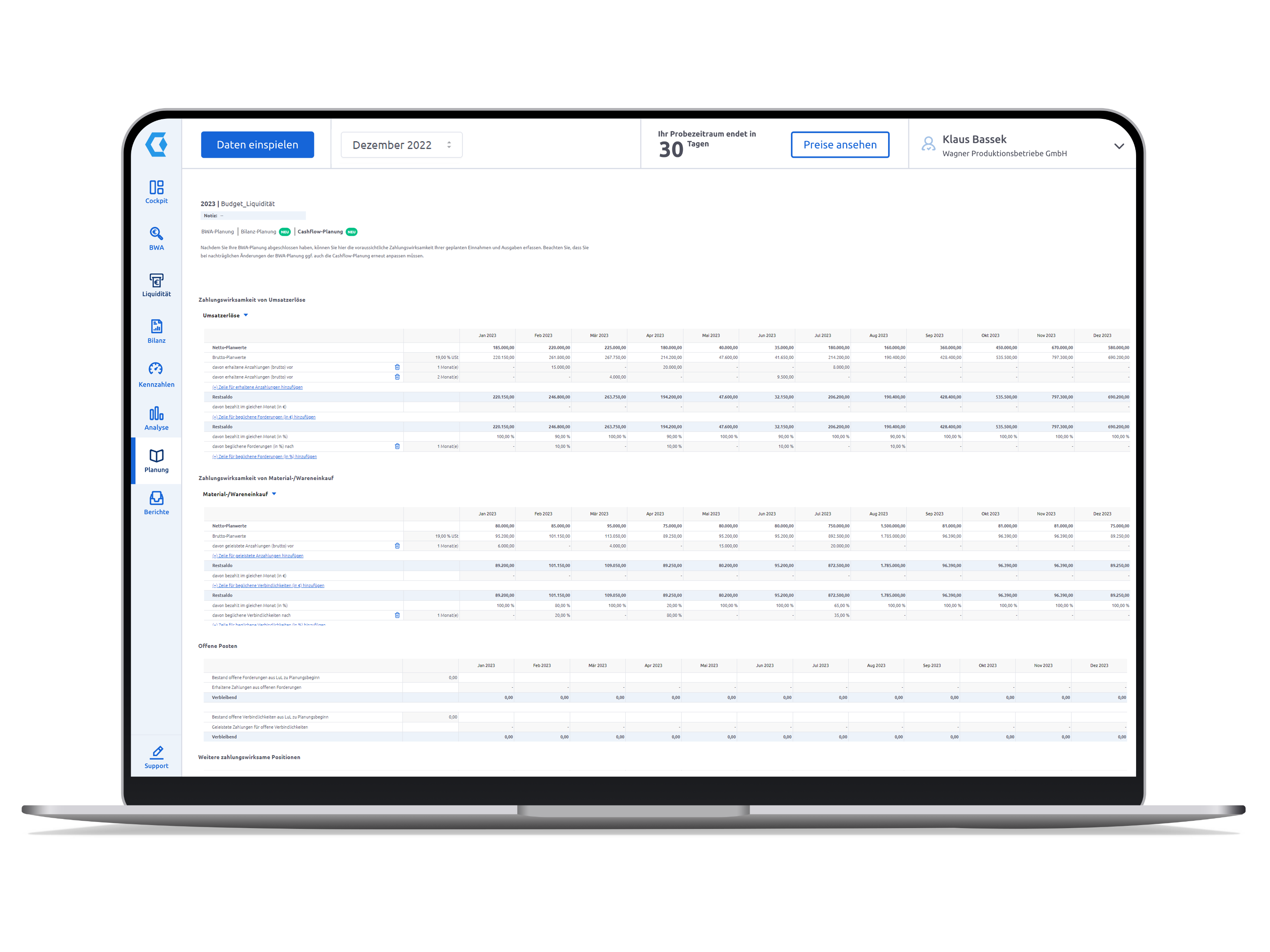 Companyon Controlling Software_Cashflow-Planung_Notebook